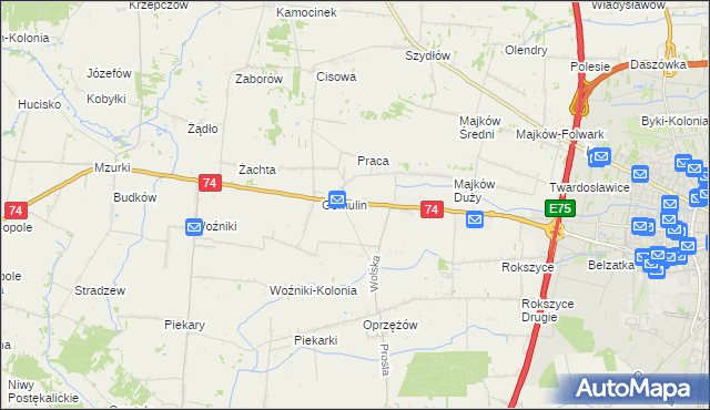 mapa Gomulin-Kolonia, Gomulin-Kolonia na mapie Targeo