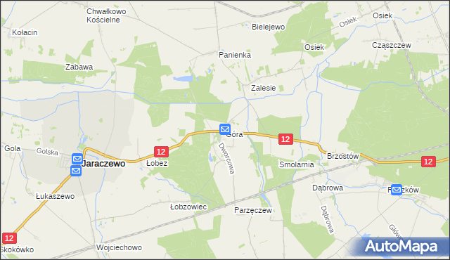 mapa Góra gmina Jaraczewo, Góra gmina Jaraczewo na mapie Targeo
