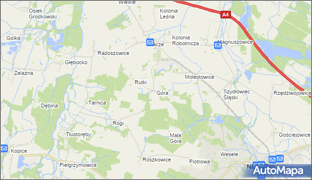 mapa Góra gmina Niemodlin, Góra gmina Niemodlin na mapie Targeo