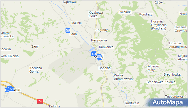 mapa Goraj powiat biłgorajski, Goraj powiat biłgorajski na mapie Targeo