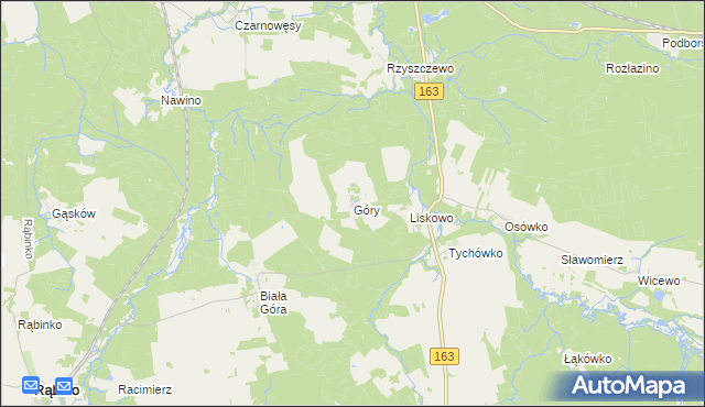 mapa Góry gmina Białogard, Góry gmina Białogard na mapie Targeo
