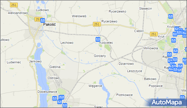 mapa Gorzany, Gorzany na mapie Targeo