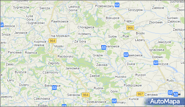 mapa Grajów, Grajów na mapie Targeo