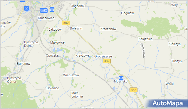 mapa Grodziszcze gmina Świdnica, Grodziszcze gmina Świdnica na mapie Targeo