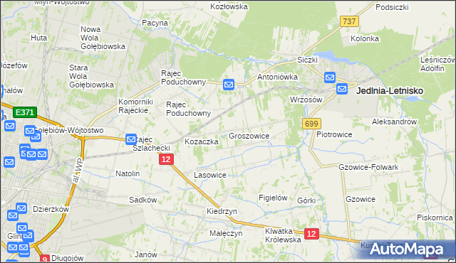 mapa Groszowice, Groszowice na mapie Targeo