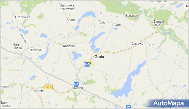 mapa Gruta, Gruta na mapie Targeo