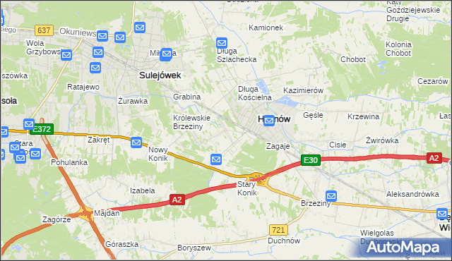 mapa Hipolitów gmina Halinów, Hipolitów gmina Halinów na mapie Targeo