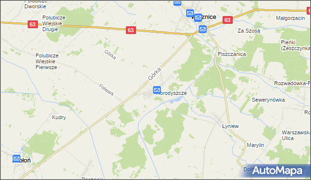 mapa Horodyszcze gmina Wisznice, Horodyszcze gmina Wisznice na mapie Targeo