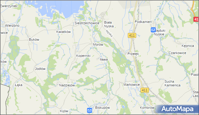 mapa Iława gmina Nysa, Iława gmina Nysa na mapie Targeo