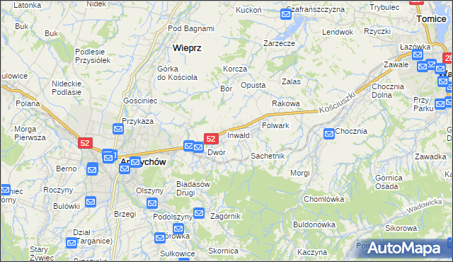mapa Inwałd, Inwałd na mapie Targeo