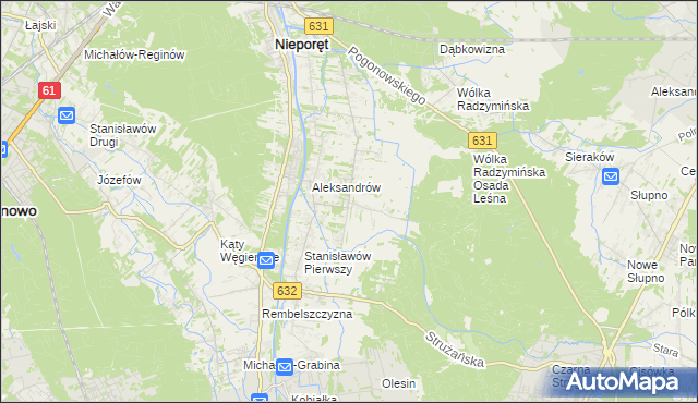 mapa Izabelin gmina Nieporęt, Izabelin gmina Nieporęt na mapie Targeo