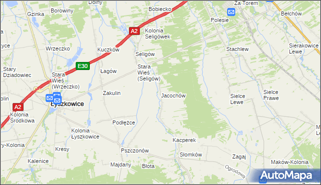 mapa Jacochów, Jacochów na mapie Targeo