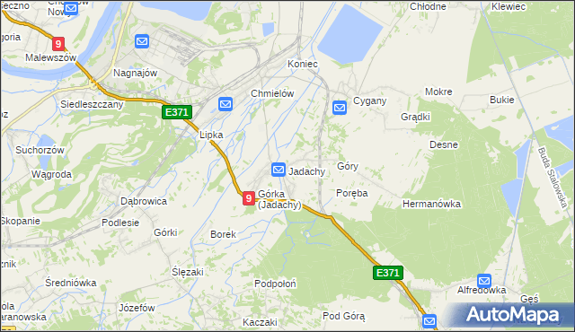 mapa Jadachy, Jadachy na mapie Targeo