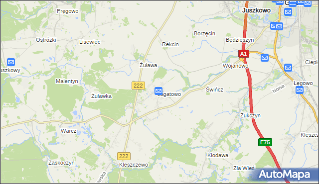 mapa Jagatowo, Jagatowo na mapie Targeo