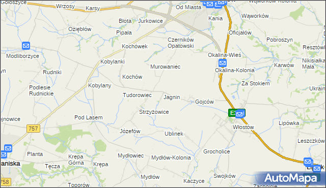 mapa Jagnin, Jagnin na mapie Targeo
