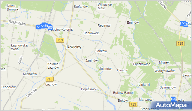 mapa Janków Trzeci gmina Rokiciny, Janków Trzeci gmina Rokiciny na mapie Targeo