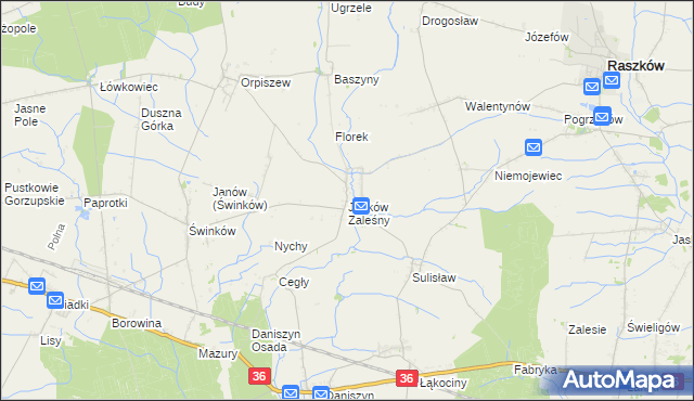 mapa Janków Zaleśny, Janków Zaleśny na mapie Targeo