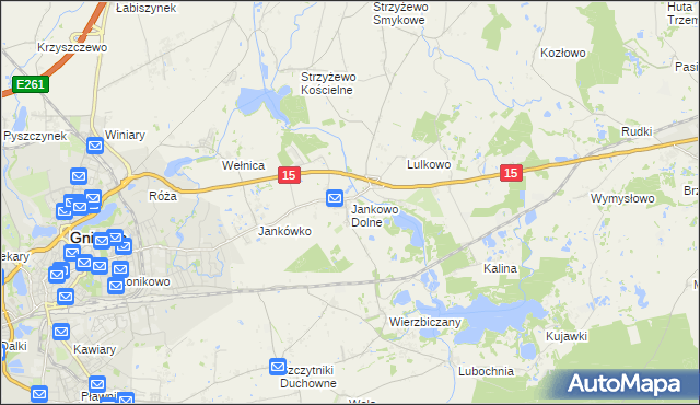 mapa Jankowo Dolne, Jankowo Dolne na mapie Targeo