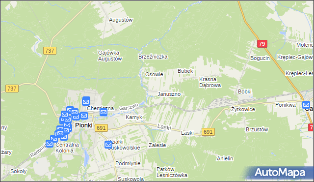 mapa Januszno, Januszno na mapie Targeo