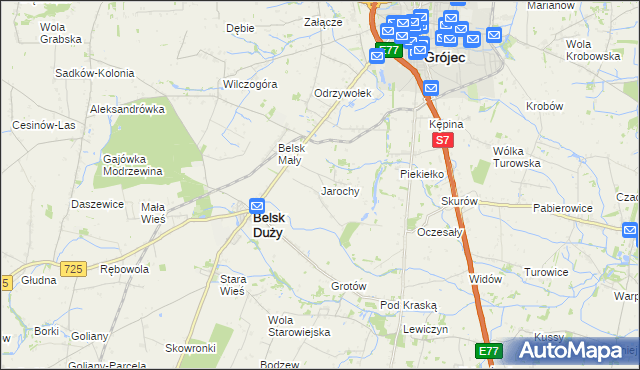 mapa Jarochy, Jarochy na mapie Targeo