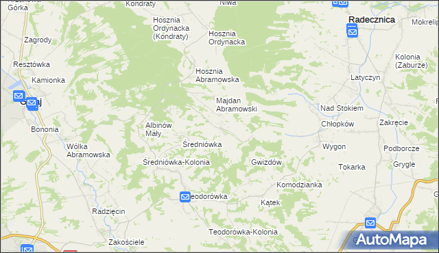 mapa Jędrzejówka gmina Goraj, Jędrzejówka gmina Goraj na mapie Targeo