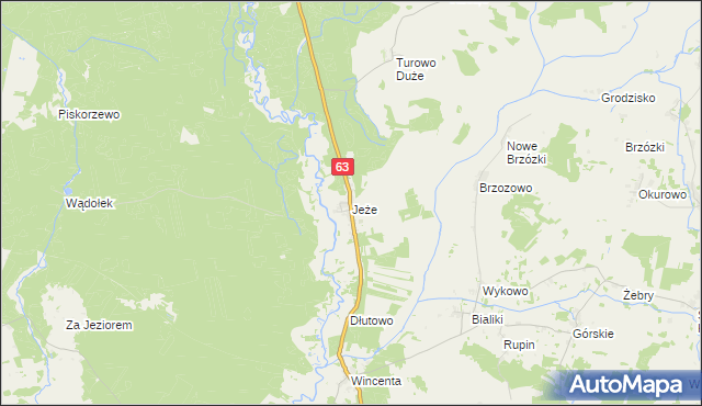 mapa Jeże gmina Pisz, Jeże gmina Pisz na mapie Targeo