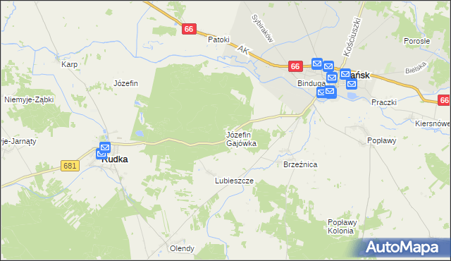 mapa Józefin Gajówka, Józefin Gajówka na mapie Targeo