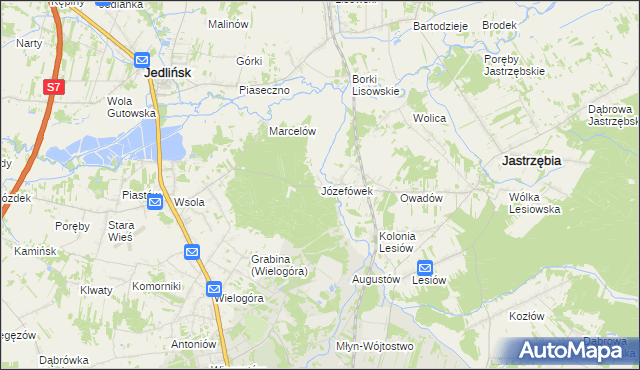 mapa Józefówek, Józefówek na mapie Targeo