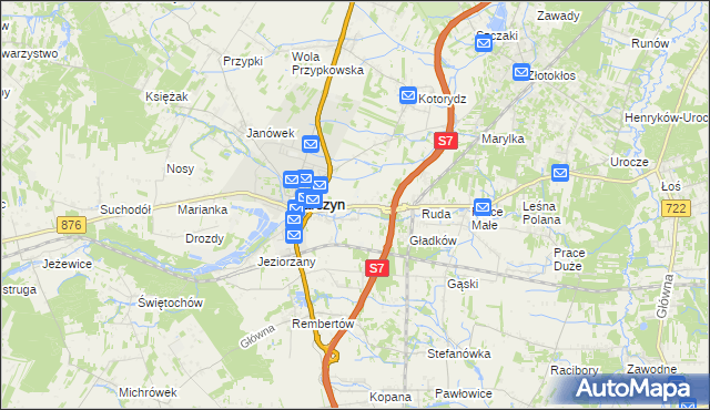 mapa Józefowice gmina Tarczyn, Józefowice gmina Tarczyn na mapie Targeo