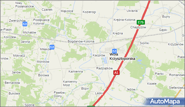 mapa Kacprów, Kacprów na mapie Targeo