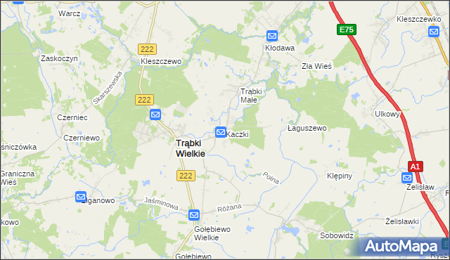 mapa Kaczki, Kaczki na mapie Targeo