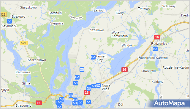 mapa Kamień Duży gmina Iława, Kamień Duży gmina Iława na mapie Targeo
