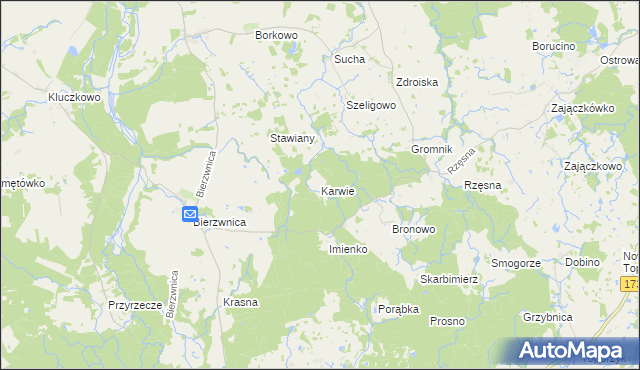 mapa Karwie gmina Połczyn-Zdrój, Karwie gmina Połczyn-Zdrój na mapie Targeo