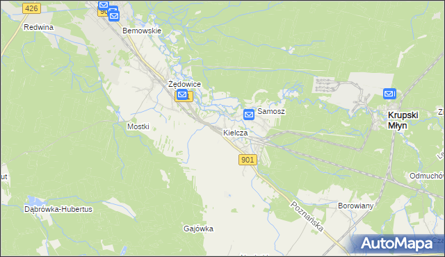 mapa Kielcza, Kielcza na mapie Targeo