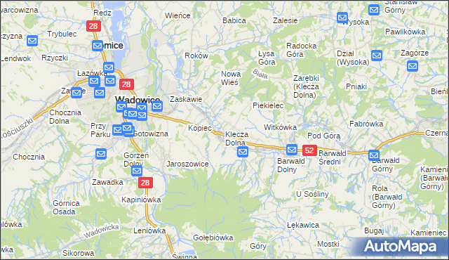 mapa Klecza Dolna, Klecza Dolna na mapie Targeo