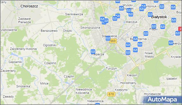 mapa Klepacze gmina Choroszcz, Klepacze gmina Choroszcz na mapie Targeo