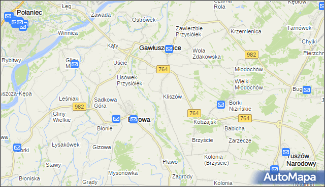 mapa Kliszów gmina Gawłuszowice, Kliszów gmina Gawłuszowice na mapie Targeo