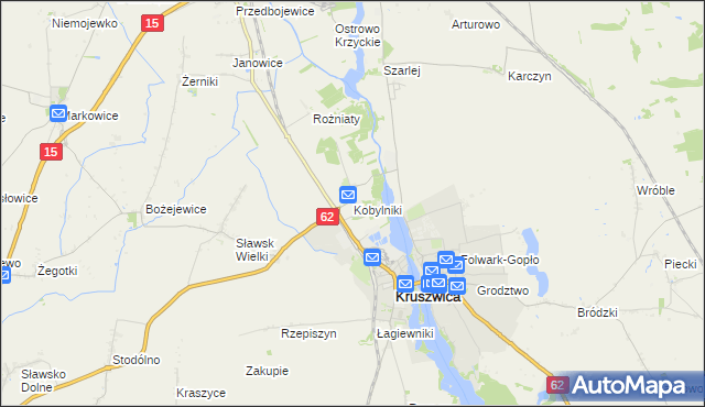 mapa Kobylniki gmina Kruszwica, Kobylniki gmina Kruszwica na mapie Targeo