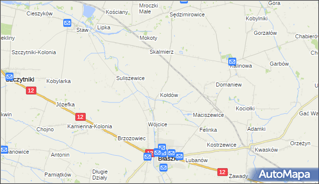 mapa Kołdów, Kołdów na mapie Targeo