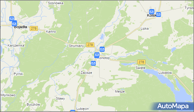 mapa Konotop gmina Kolsko, Konotop gmina Kolsko na mapie Targeo