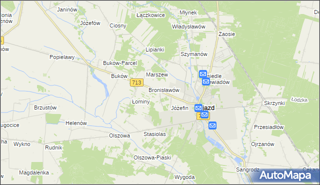 mapa Konstancin gmina Ujazd, Konstancin gmina Ujazd na mapie Targeo