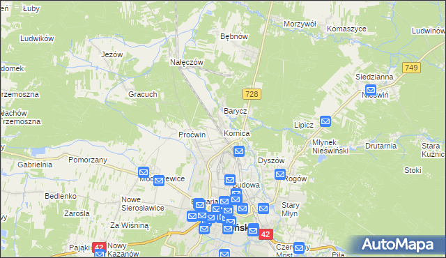 mapa Kornica, Kornica na mapie Targeo