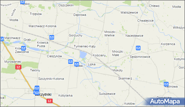 mapa Kościany, Kościany na mapie Targeo