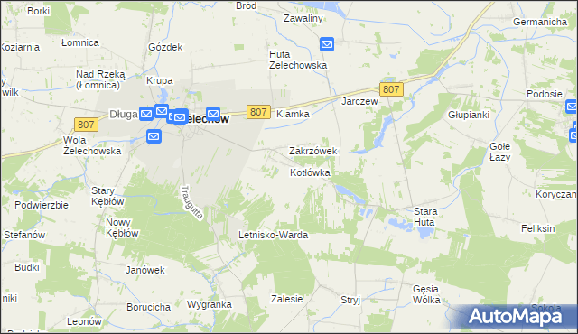 mapa Kotłówka gmina Żelechów, Kotłówka gmina Żelechów na mapie Targeo