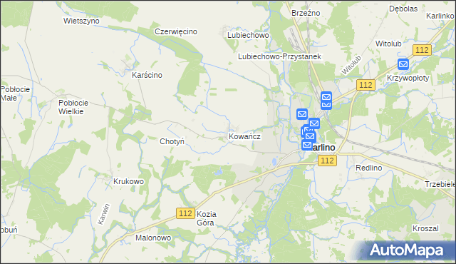 mapa Kowańcz, Kowańcz na mapie Targeo