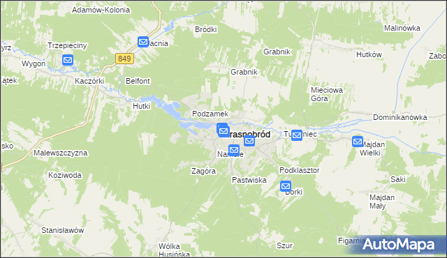 mapa Krasnobród, Krasnobród na mapie Targeo
