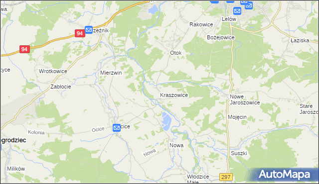mapa Kraszowice, Kraszowice na mapie Targeo
