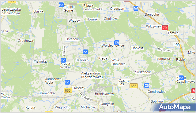 mapa Krępa gmina Prażmów, Krępa gmina Prażmów na mapie Targeo