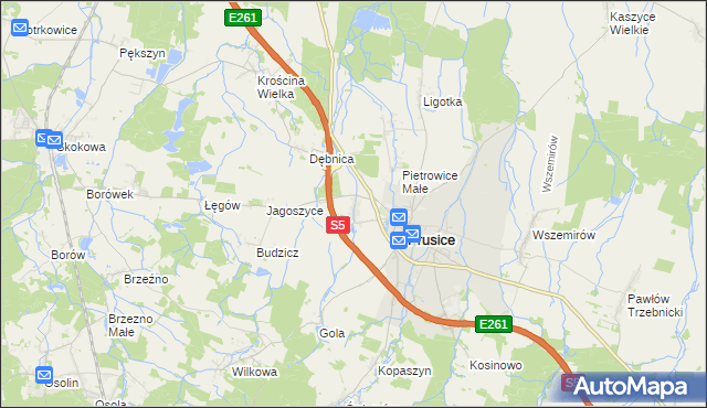 mapa Krościna Mała, Krościna Mała na mapie Targeo