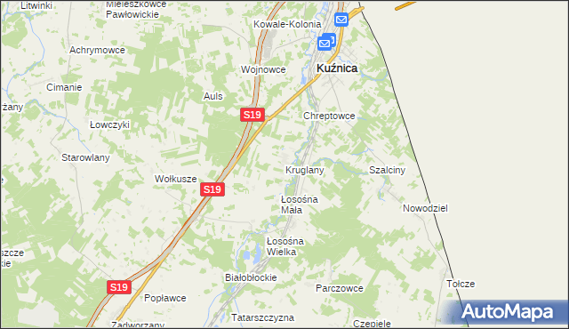 mapa Kruglany, Kruglany na mapie Targeo